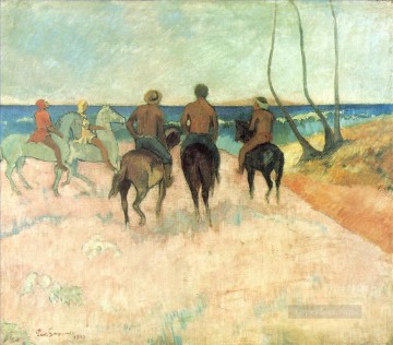  horse Painting - Horsemen on the Beach Post Impressionism Primitivism Paul Gauguin